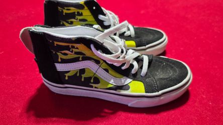 Kids high top slime flame vans