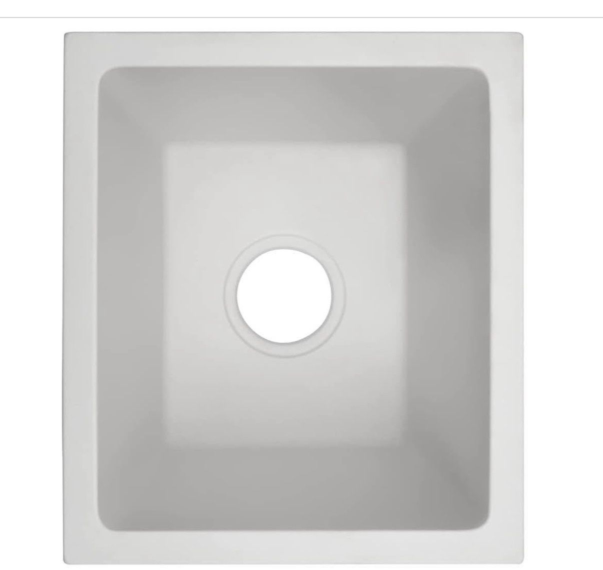 MILOSEN Small White Bar Sink 13×15 Inch Undermount Wet Bar Prep Sink for RV Kitchen Single Bowl Granite Composite Design . L 2718