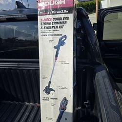 Hyper Tough 20V Cordless Combo Kit, 10-inch String Trimmer & 130Mph Sweeper