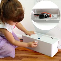 Power Strip Cover Box Effectively Baby Proofs Power Strip and Patented Dual Lock