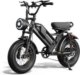 Electric Bike for Teens/Adults,16"x4" Inch Fat Tire Ebike,1800W Peak Motor,7-Speed,70miles Long Range,48V/15.6Ah Battery,UL2849 Certified,Full Suspens