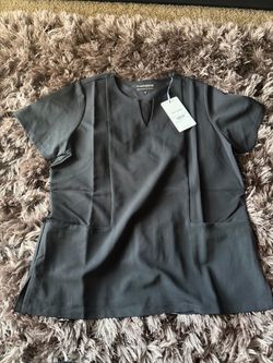 Mandala Black Scrub Top with Tags
