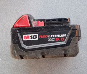 Milwaukee M18 battery 5.0 still in good condition $25