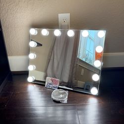 Vanity Lighted Makeup Mirror with Bluetooth Speaker 17.7”X13.8”