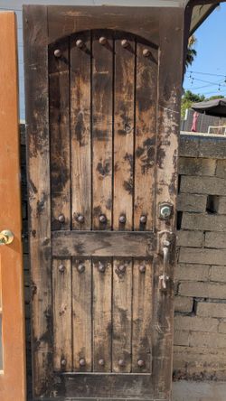 Rustic exterior wood door