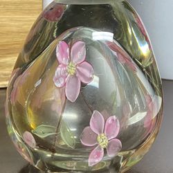 VINTAGE Floral Egg Paperweight Sculpture
