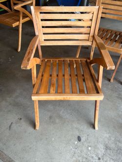 Wood bistro set with chairs