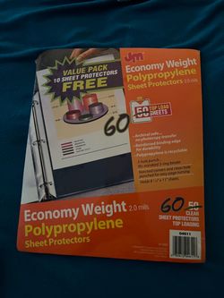 JM Economy Weight Polypropylene Sheet Protectors 60-Pack
