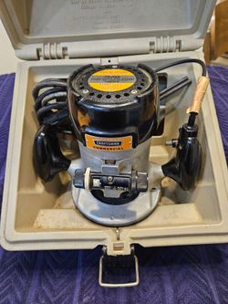 Vintage Craftsman Commercial Router 1 HP Model 25,000 rpm Woodworking Tool Bit w/ Case Saw TESTED