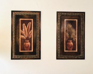 Decorative, Painted Metal Wall Art — Two Pieces, $35 Each