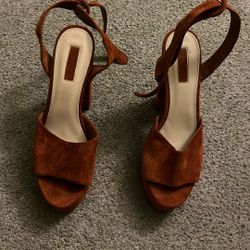 Forever 21 Light Brown Suede High Heels 