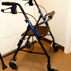 Walker Rollator 300 Lb Capacity Nova Cruiser DX Special Edition With Rubberized Tires 10 Spoke APS Wheels Folds Easy Storage Nice!