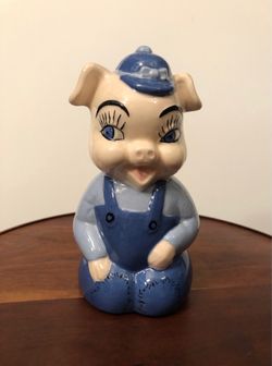 PENDING Rare, Vintage “Overall Pig” Piggy Bank