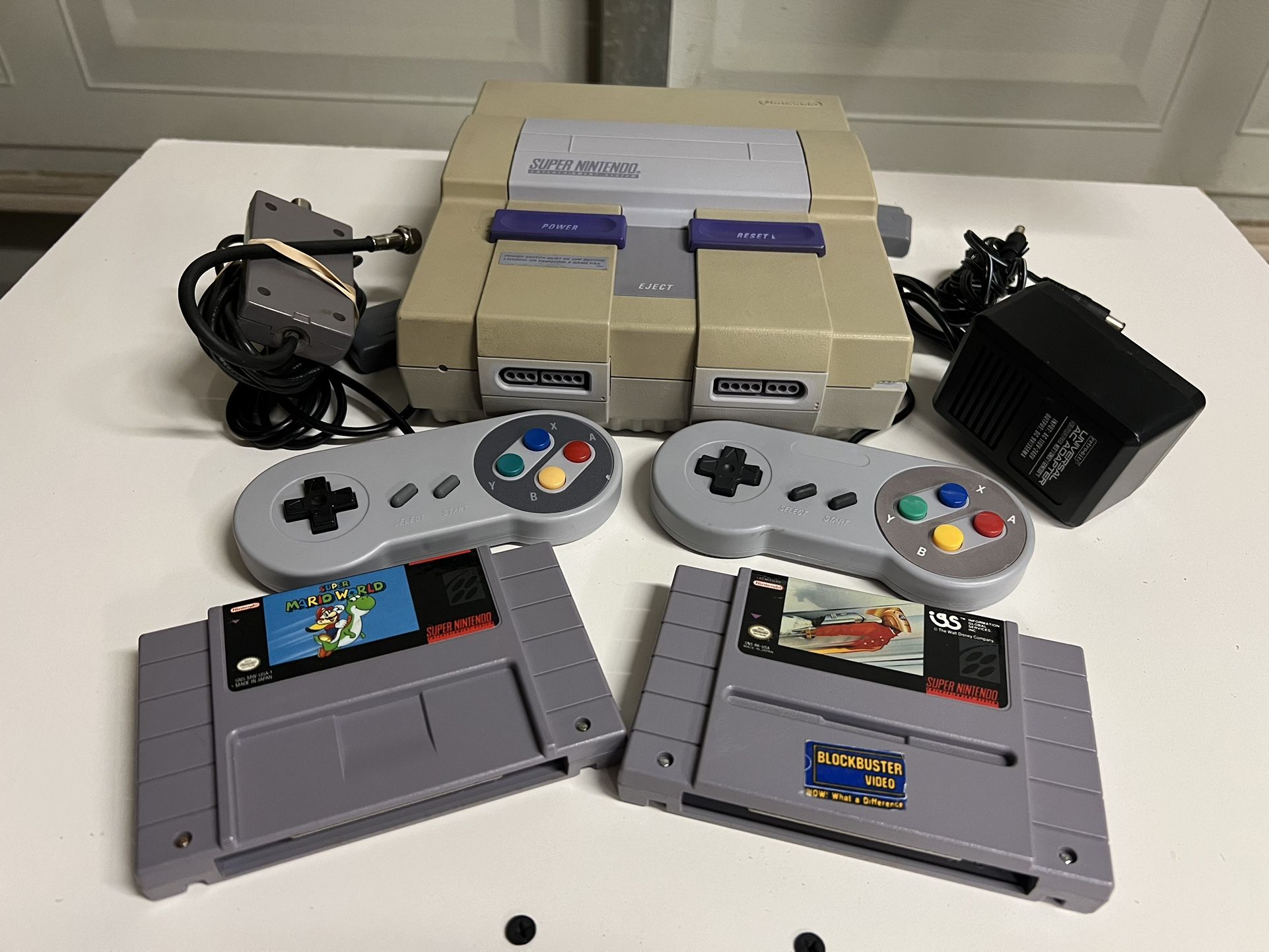 Super Nintendo (SNES) System Mario World Disney's The