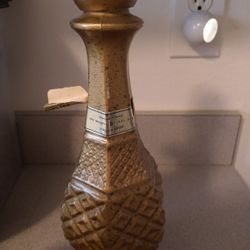 Vintage Glass Gold Bottle I Dream Of Jeannie Liquor Jim Beam Decanter With Top