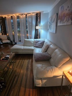 White leather couch