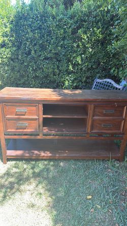 FREE Wood TV Console with Drawers and Shelves