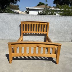 Solid Pine Wood Queen Bed Frame