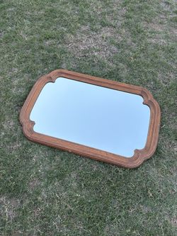 Vintage Basset Style Wooden Mirror