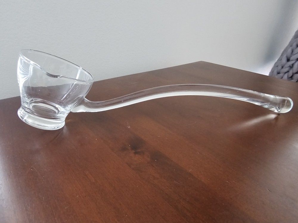 $35.00 - 1960'S Handblown Glass Punch Ladle, 13" Long! Clear Depression Glass/Like New Condition!