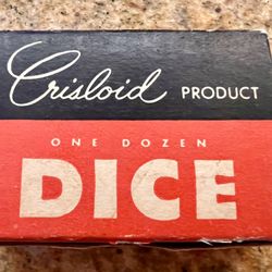 Box of Vintage Crisloid 8 dice White 5/8 in Original Box