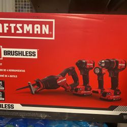 BRAND NEW! Craftsman 20V Brushless 4- Tool Combo Kit