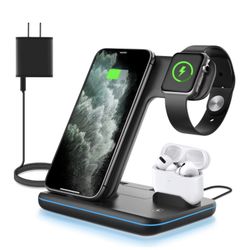 Brand New Wireless Charger 3 in 1- Phone, Watch, AirPods (still sealed in box !)