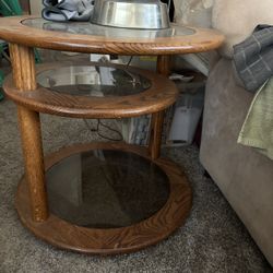 Glass/wood End Table 