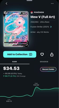 Pokémon Mew V Full Art Card 250/264