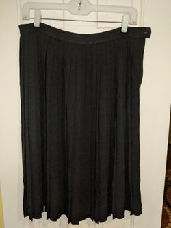 Anne Klein Women's Black Pleated Business Office Wear Midi Skirt 12