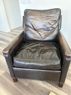 Pottery barn leather recliner
