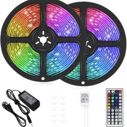 LED Strip Lights Kit 32.8ft /10M 300LEDs SMD 5050 RGB 12V 5A Power Supply Rope Lights IP65 Waterproof Flexible Tape Light Kit with Sensitive Reaction 