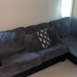 Dark grey And Black L Shaped Sofa 