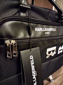 KARL LAGERFELD Wheeled Duffle Bag Weekend Travel Companion 