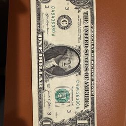 Off Centered $1 Bill miss Cut error