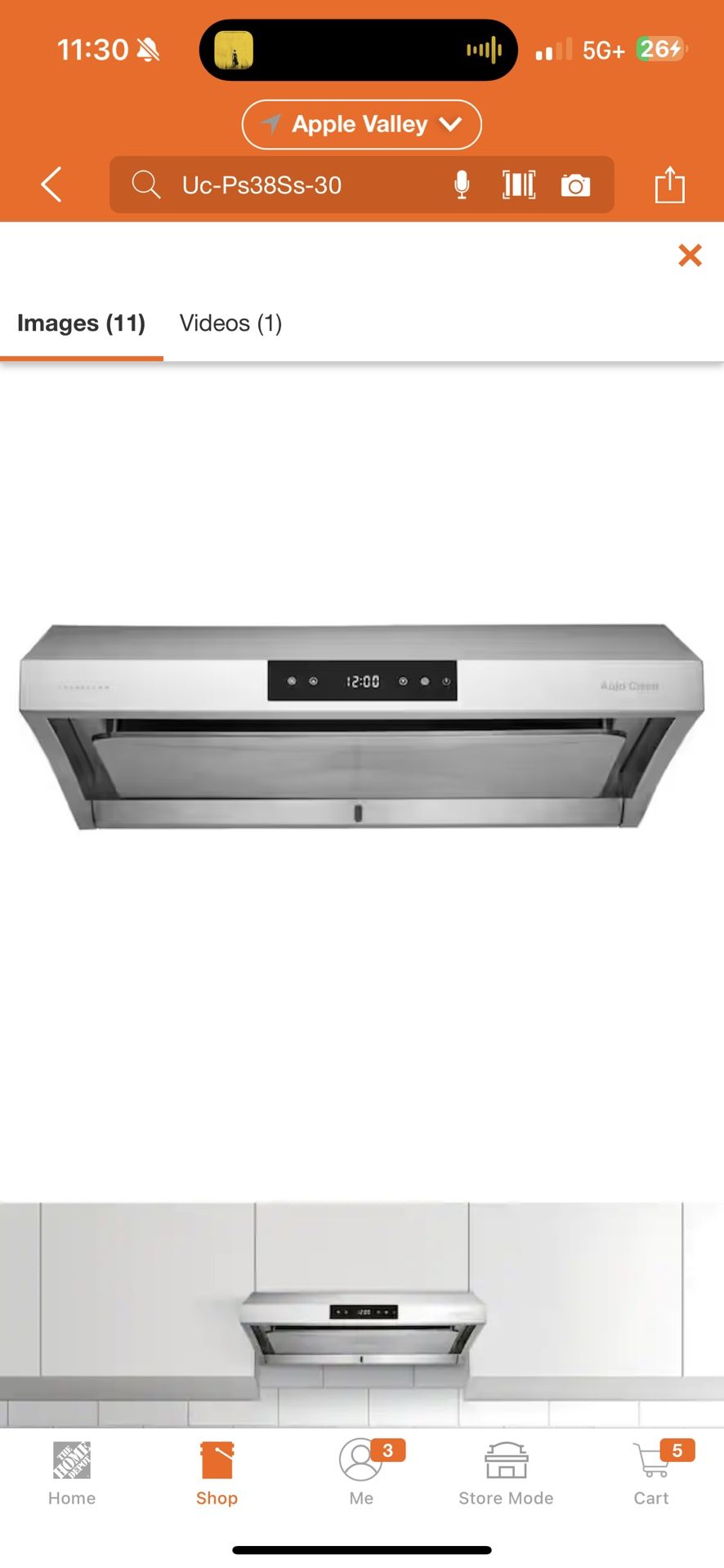 HAUSLANE 30 in. Ducted Under Cabinet Range Hood with Self-Clean Changeable LED in Stainless Steel