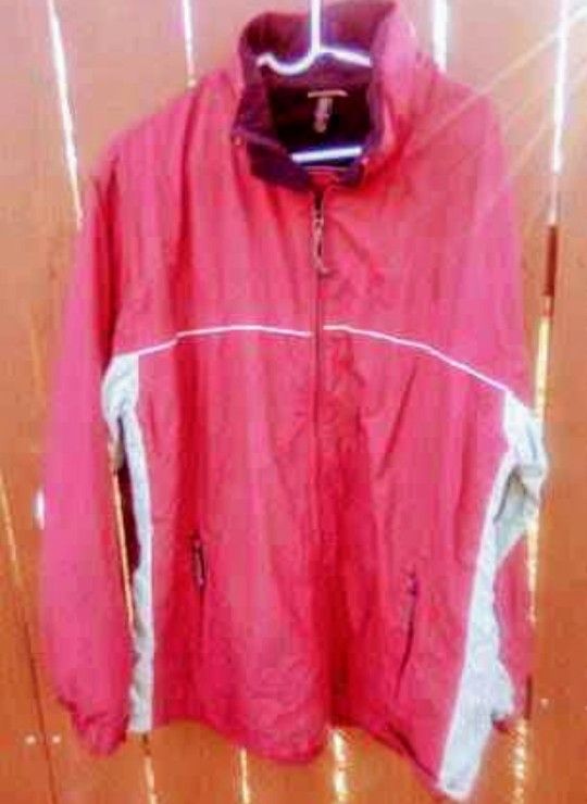 American Eagle Mens Jacket - Size Large, Red w/white, Good Condition, Sell