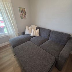 Like New Gray Sleeper Sectional Couch W/ Storage . From Costco