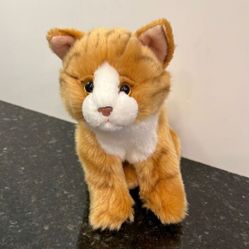 Toys R Us Animal Alley Tan White Cat Plush Stuffed Animal Kitten 14” 