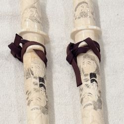Beautiful Antique Japanese carved bone letter openers in the form of tanto daggers