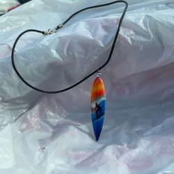 Vintage Men’s Surfboard Wood Necklace.