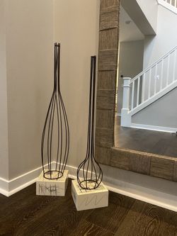 (2) modern urban style wire sculptures home decor from Kasala