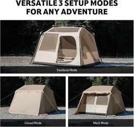 Naturehike Village Lite Camping Tent, 60S Easy Setup Instant Tents for Camping, Double Layer 4/8 Person Tent with with Full Rainfly