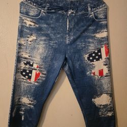 Faux Denim LEGGINGS M/L NWOT