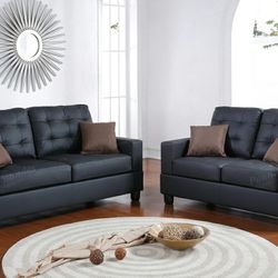 sofa and loveseat set new in boxes with pillows black or brown