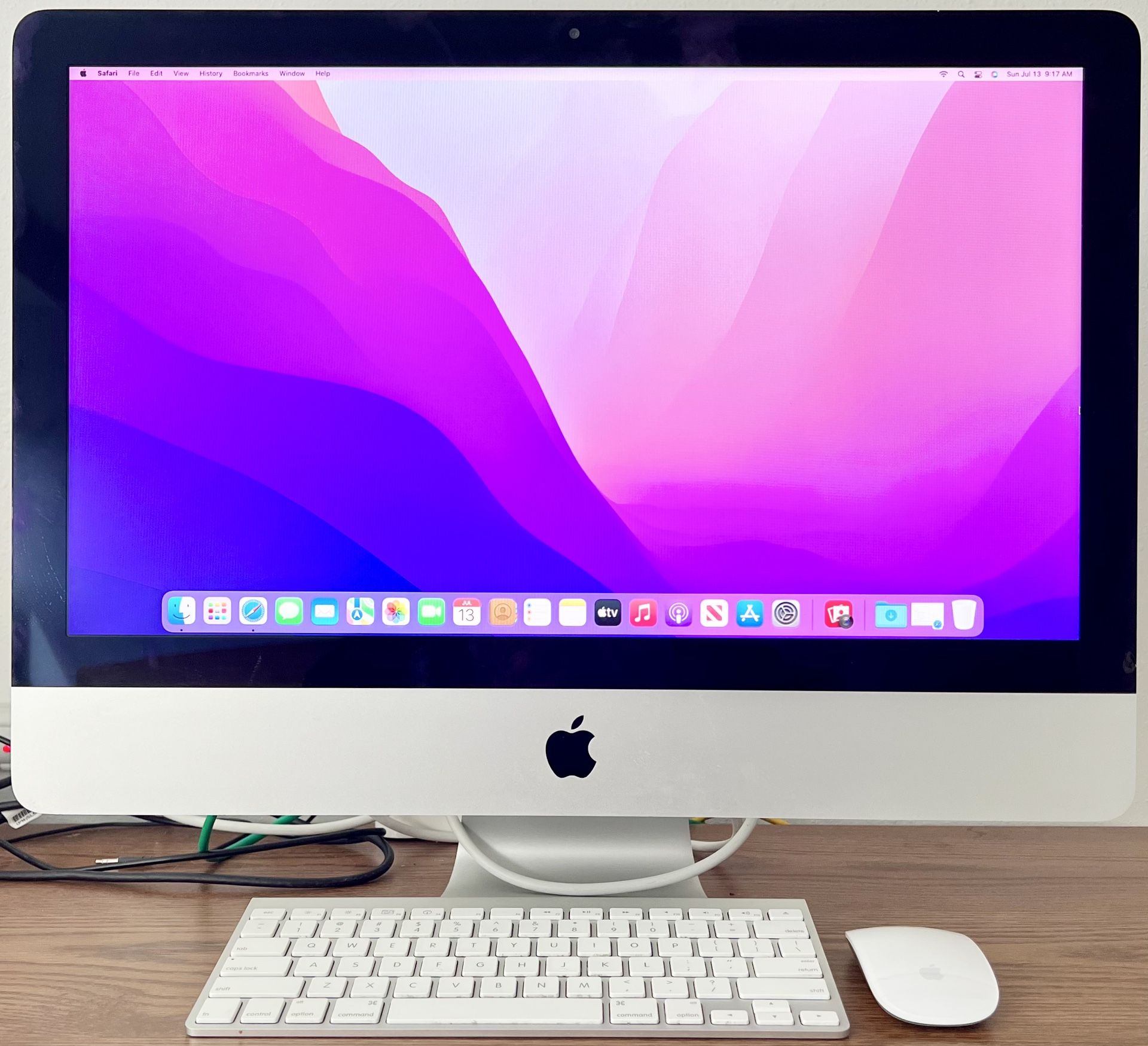 Apple iMac 21.5” Late 2012 A1418 QuadCore i5-3470S 2.9GHz 8GB RAM 1TB Fusion HDD macOS Monterey Wireless Keyboard/Mouse