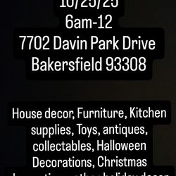 Yard Sale 10/25/25 6am