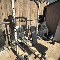 Squat Rack Power Rack Bench Press with Weights