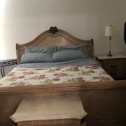 Beautiful Eastern King Bed With Mattresses Set