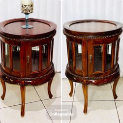 SIDE TABLES / Mahogany Dry Bar with Serving Tray .nightstand . Living Room Table (set Of 2 )end Tables 
